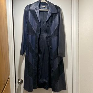 Rozae Nichols leather and suede trench coat